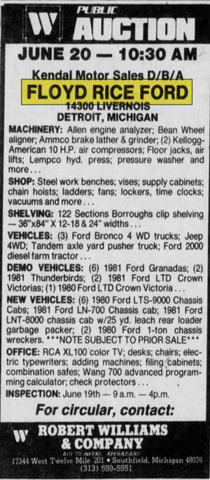 Floyd Rice Ford - June 1981 Liquidation (newer photo)